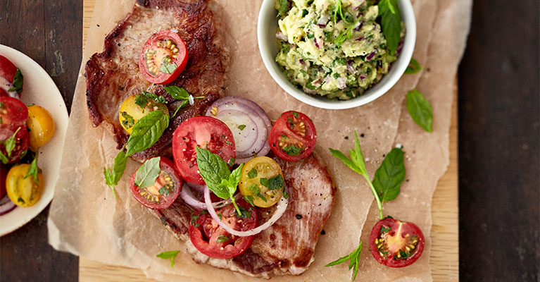 Kasslerpihvi ja guacamole