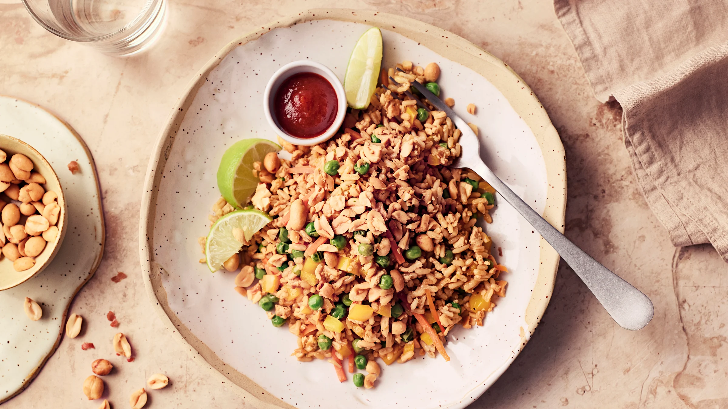 Paistettu kaura tofulla