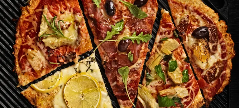 Kukkakaalipizza, antipasto- ja sitruunatäyte