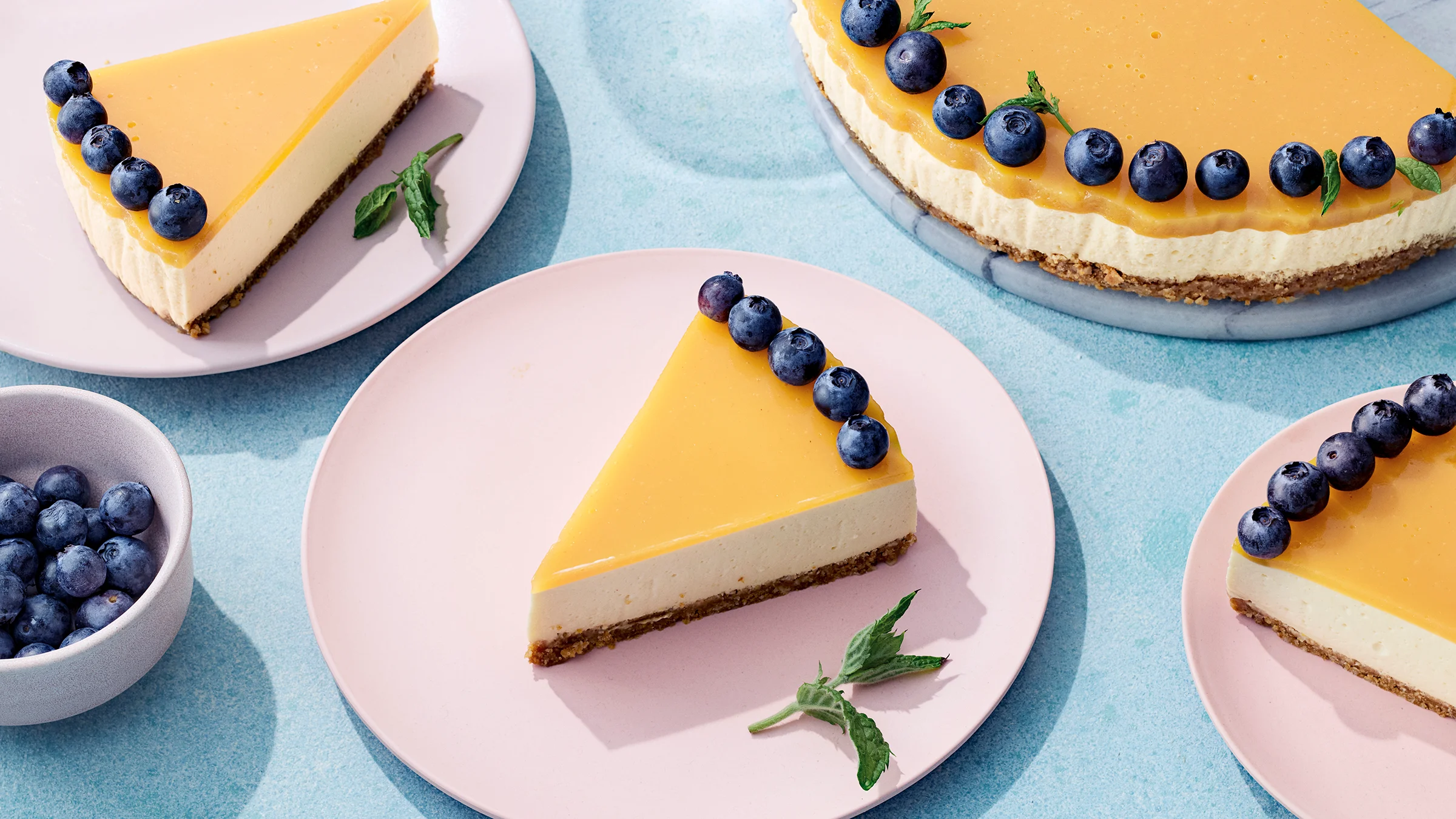  Aurinkoinen persikkajuustokakku