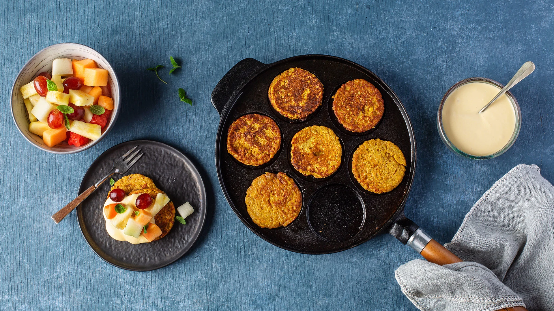  Helpot mangoletut Kulman Keittiön mangorahkalla ja tuorehedelmäsalaatilla 