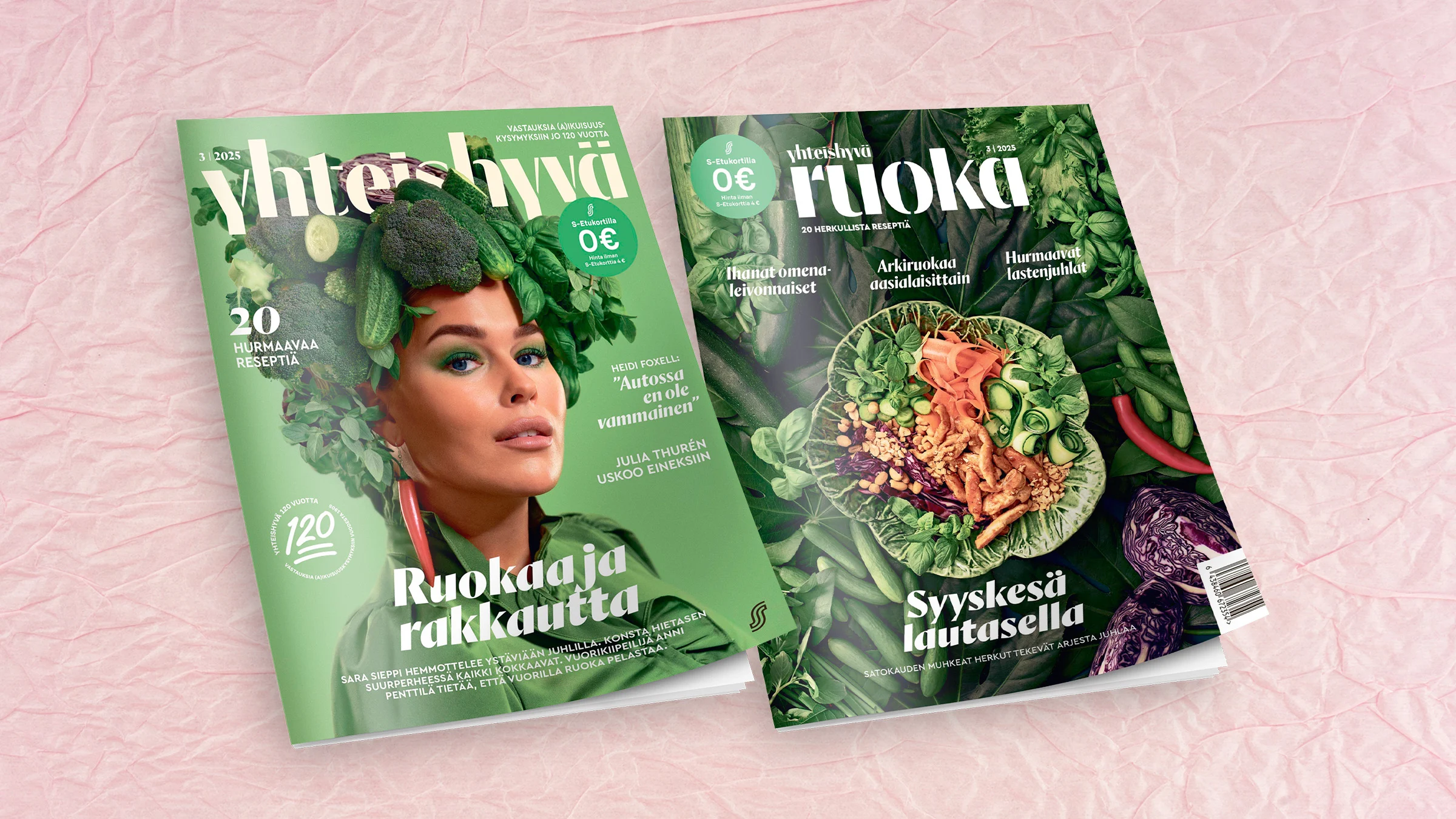 Yhteishyvä- ja Yhteishyvä Ruoka 3/2025 -lehtien kannet