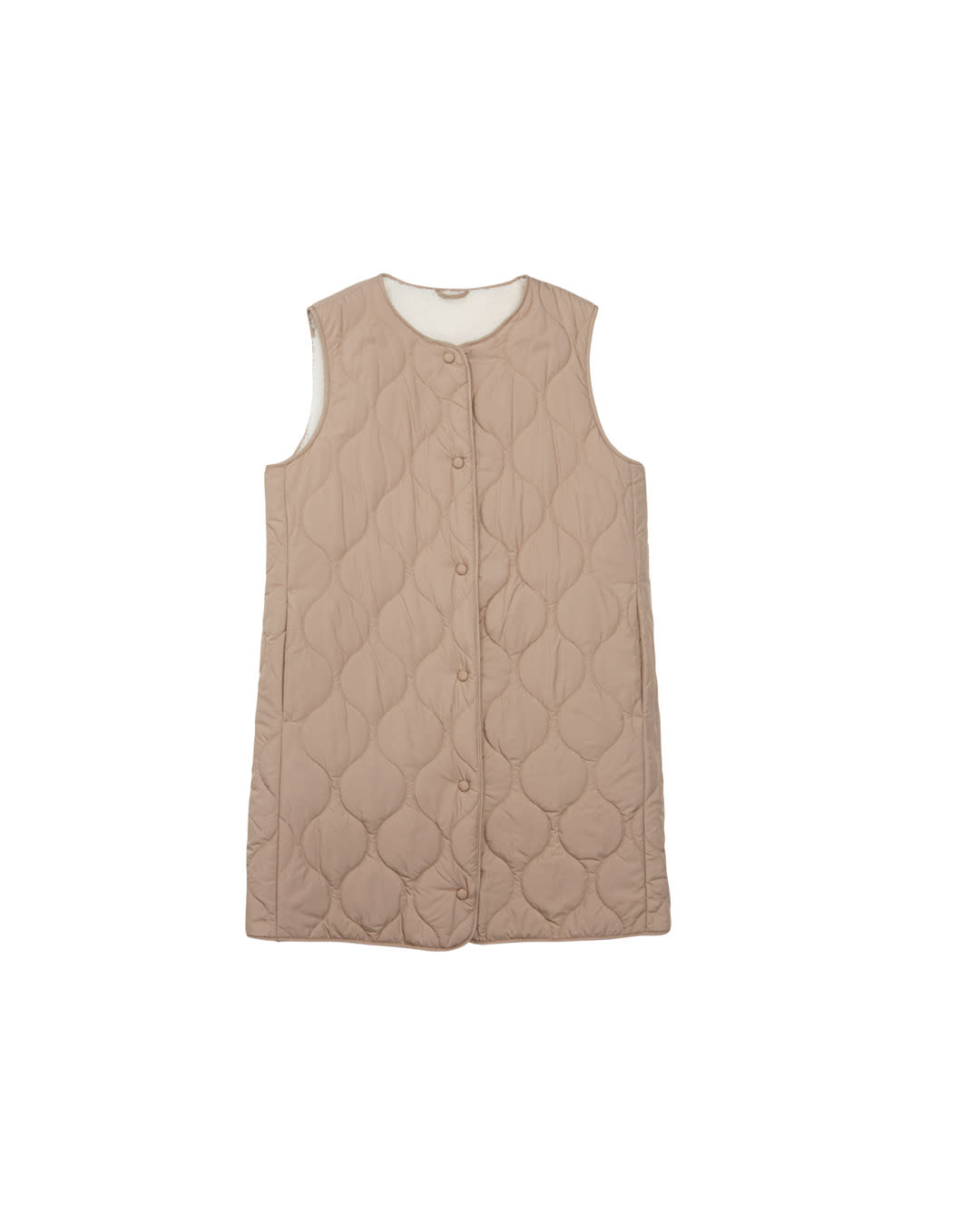 Marks & Spencer -kääntöliivissä on valkoinen ja beige puoli.