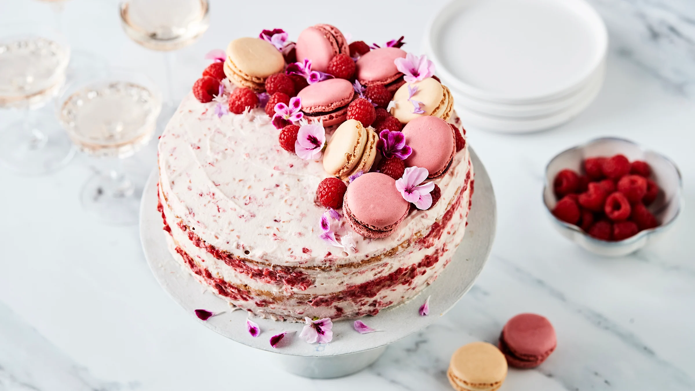 Vadelma-sitruunakakku