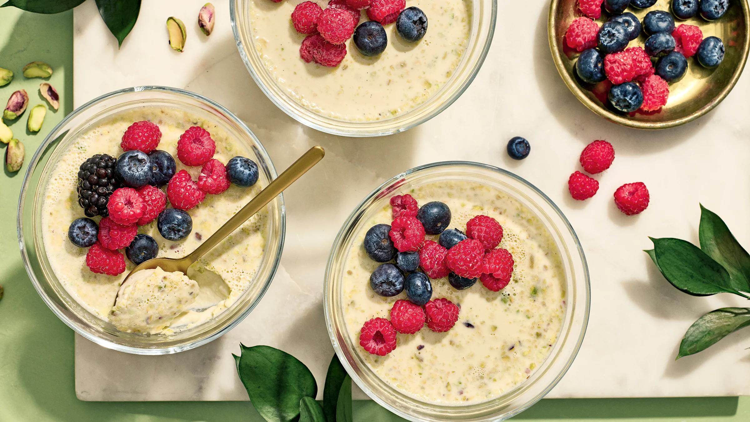 Pistachio panna cotta