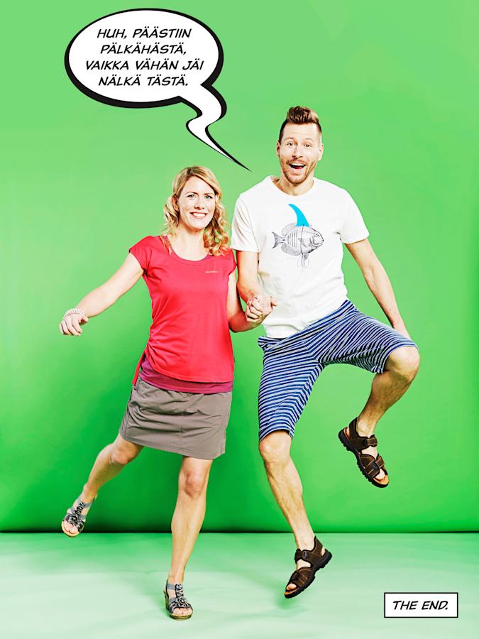 Naisten Icepeak-paita ja -shortsihame, Miesten Blend-paita ja -shortsit