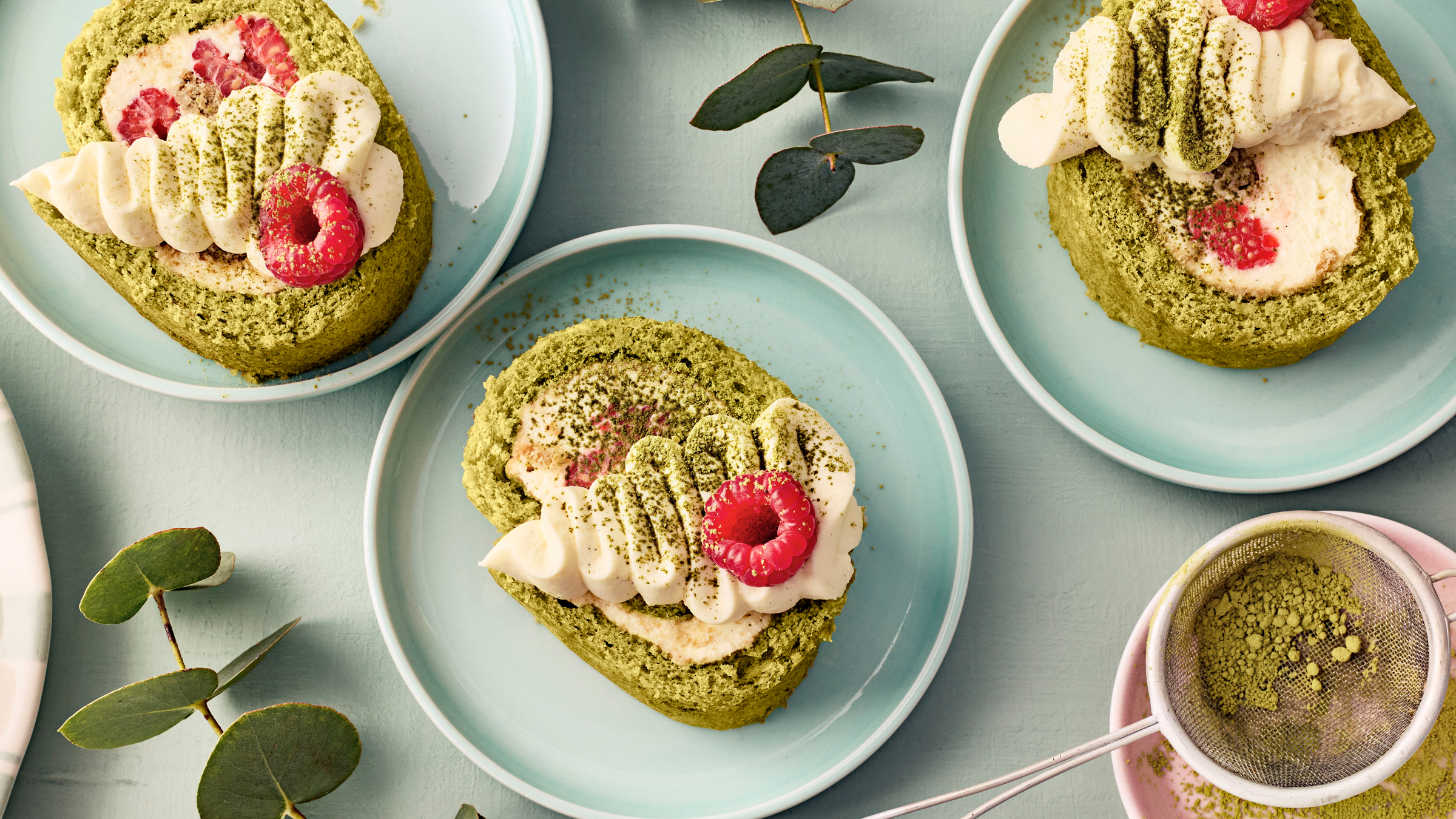 Matcha-vadelmakääretorttu