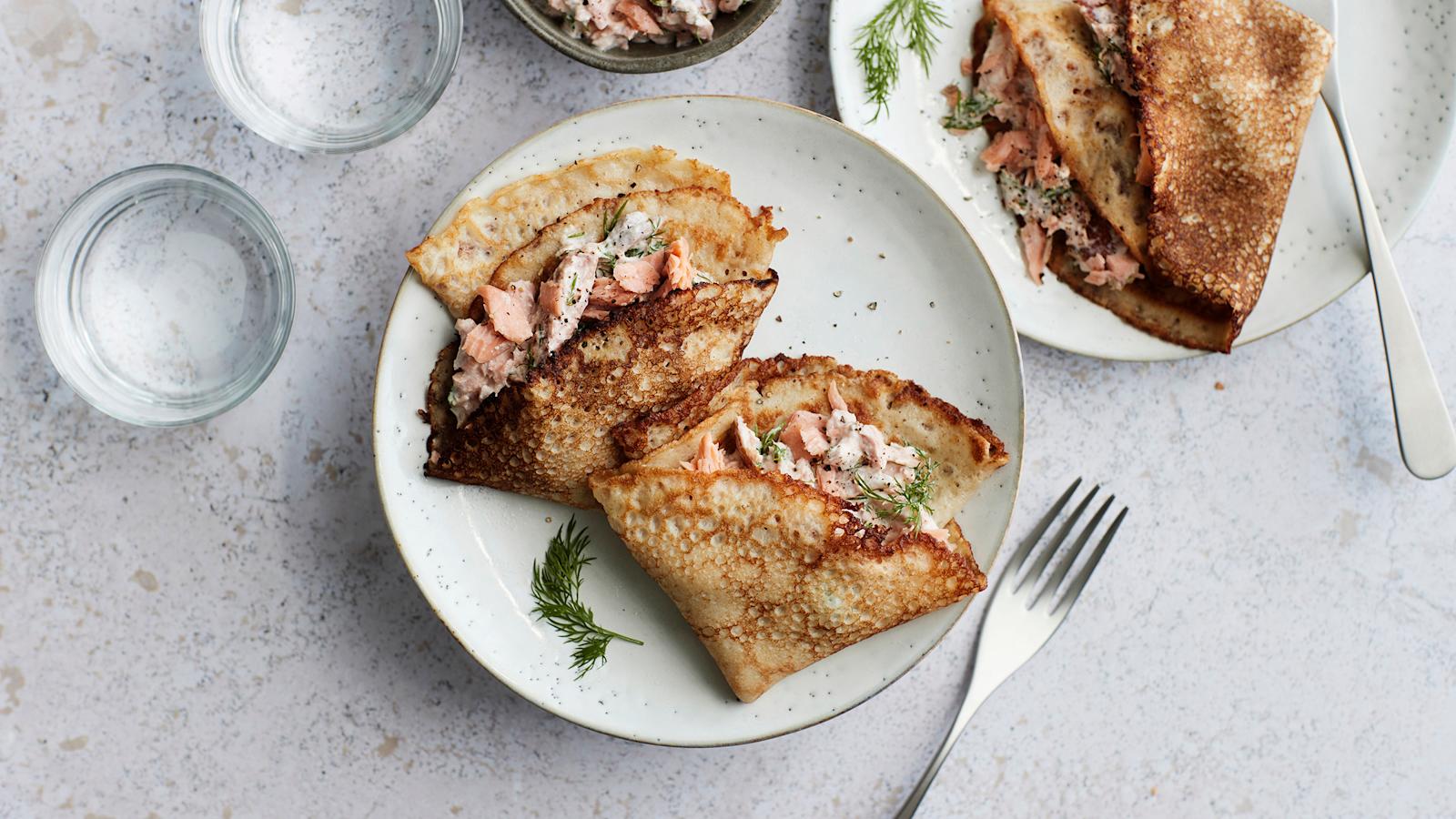 Täytetyt letut, savulohitäytteellä