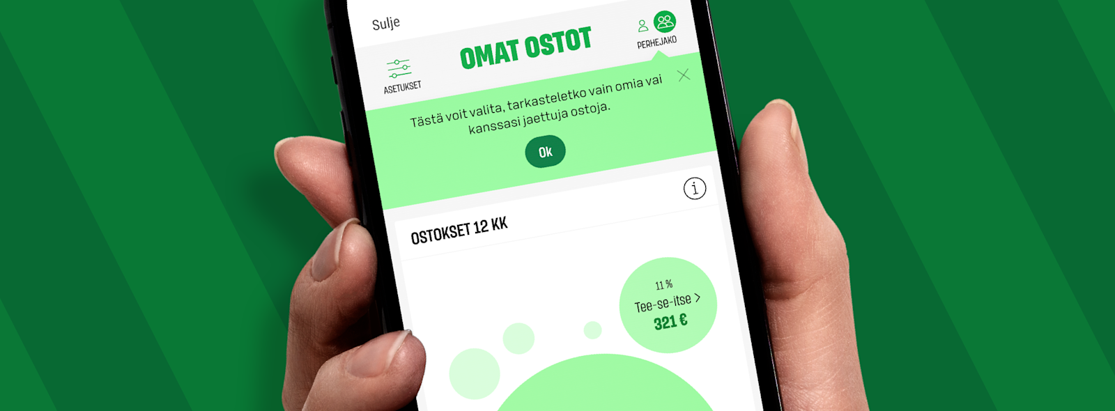 Perhejako nyt Omat ostot -palvelussa