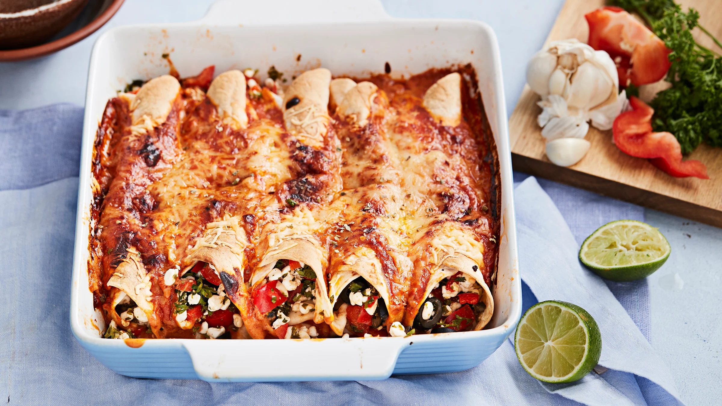 Täytetyt enchiladat Meksikonlahdelta