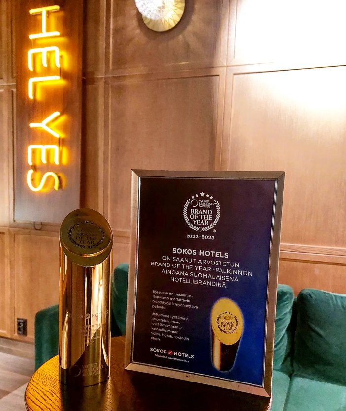 Sokos Hotels again selected hotel brand of the year – last year the trophy toured the country as a gesture of gratitude