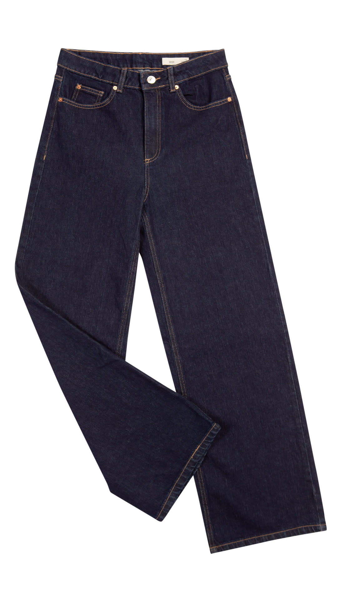 Tummansiniset M&S Wide High Rise -farkut.