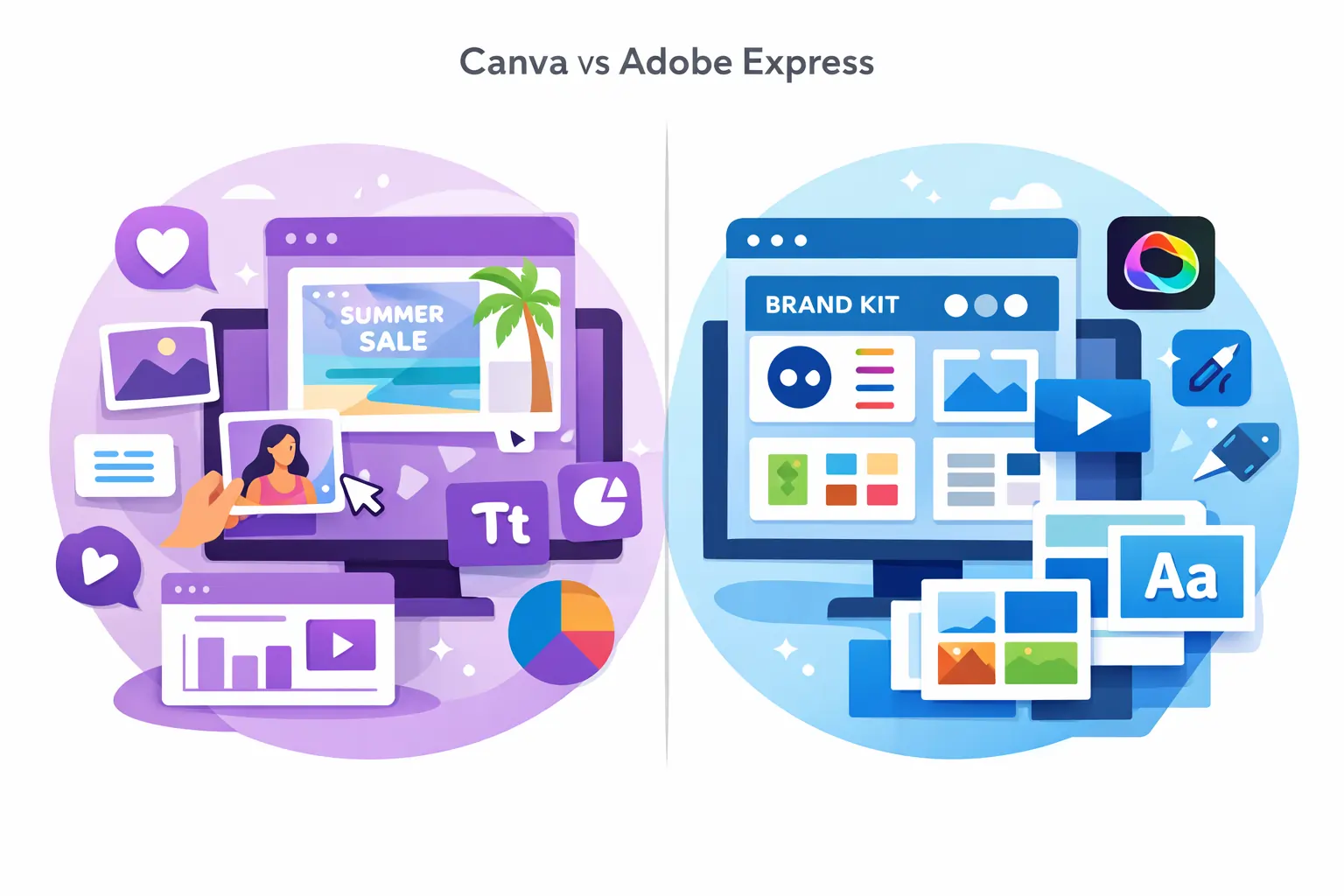 Canva vs Adobe Express Comparison for Beginners and Small Businesses