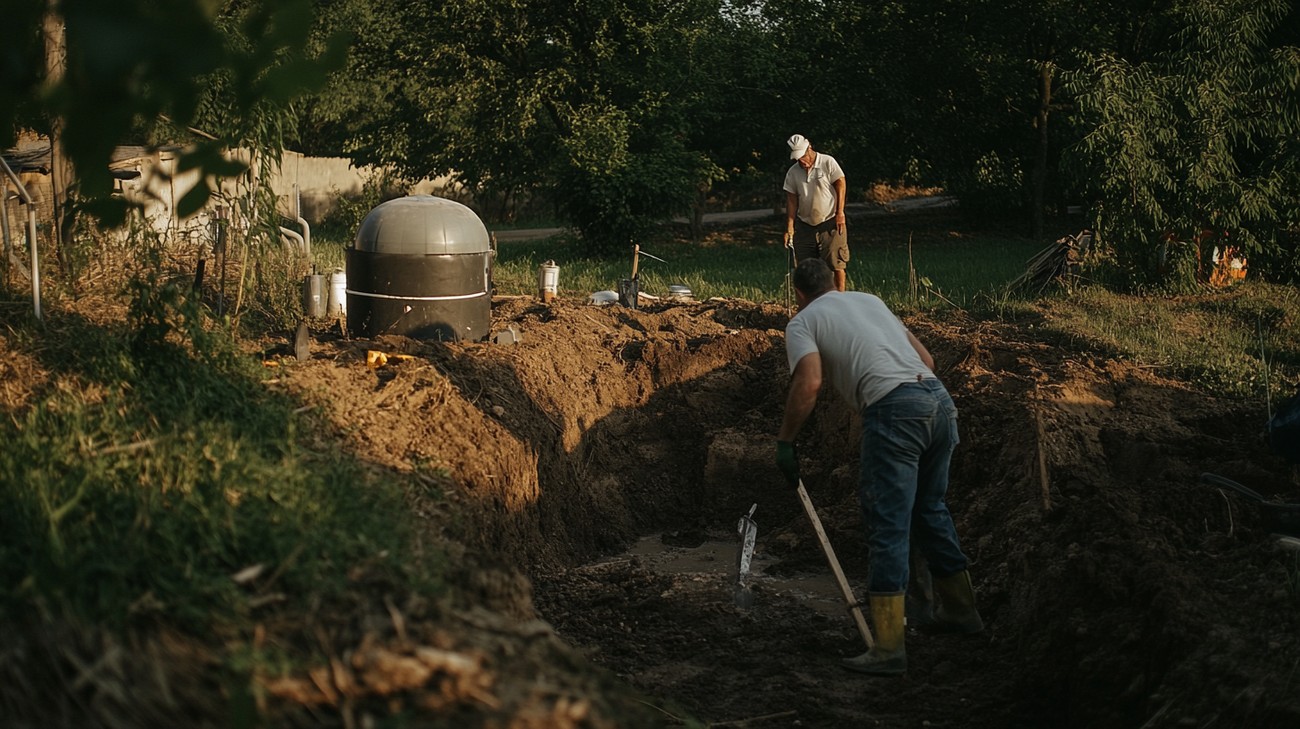 fixing septic system photo