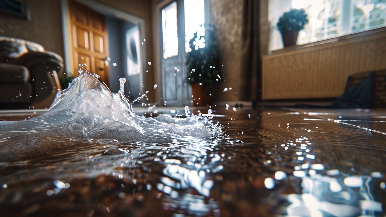 Burst water pipe photo