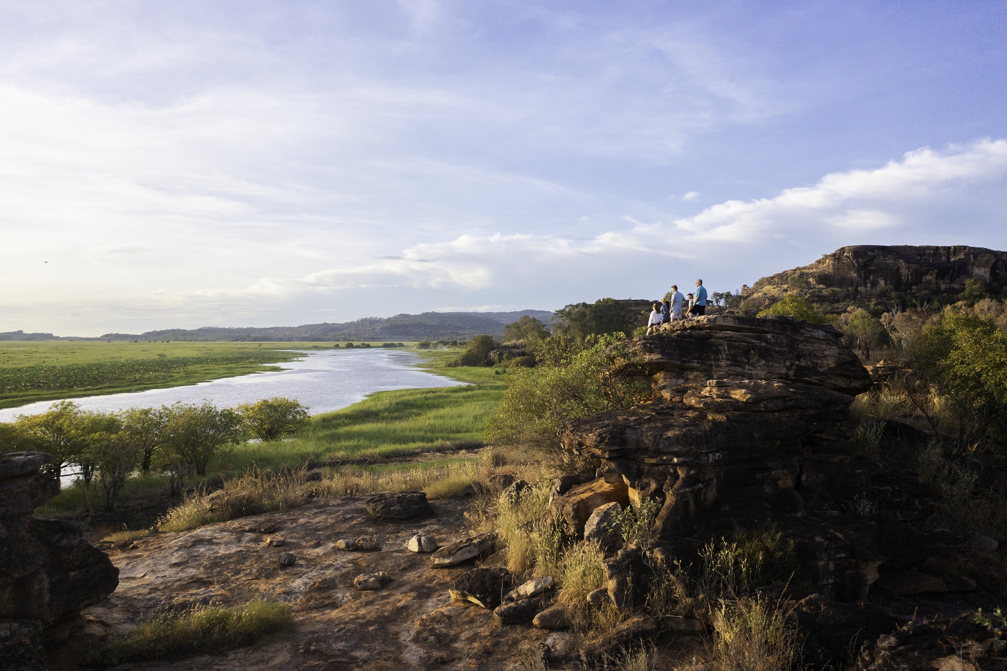 Landscape, guide and customers on Kakadu Cultural Tours, © Tourism Australia