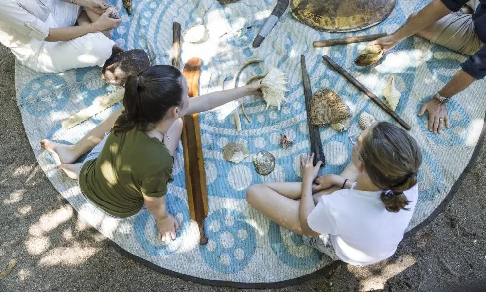 Learning about the Aboriginal significance of objects from nature on a Down Under Tours - Daintree Dreaming experience in Far North Queensland
