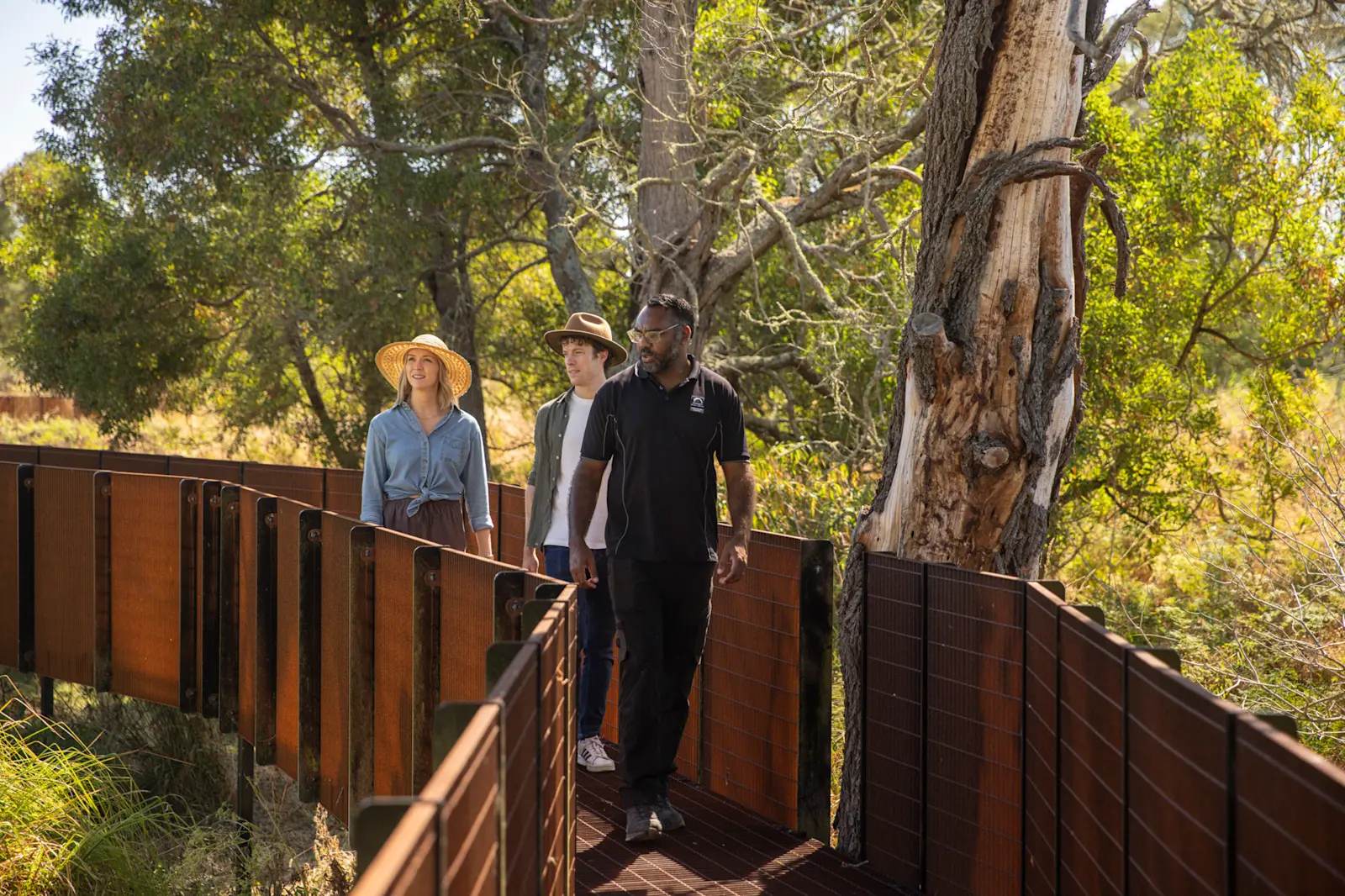 On tour with guide from Budj Bim Cultural Landscape Tourism © Tourism Australia