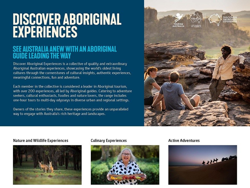  A screenshot of the Discover Aboriginal Experiences Flyer English 2024 cover © Tourism Australia