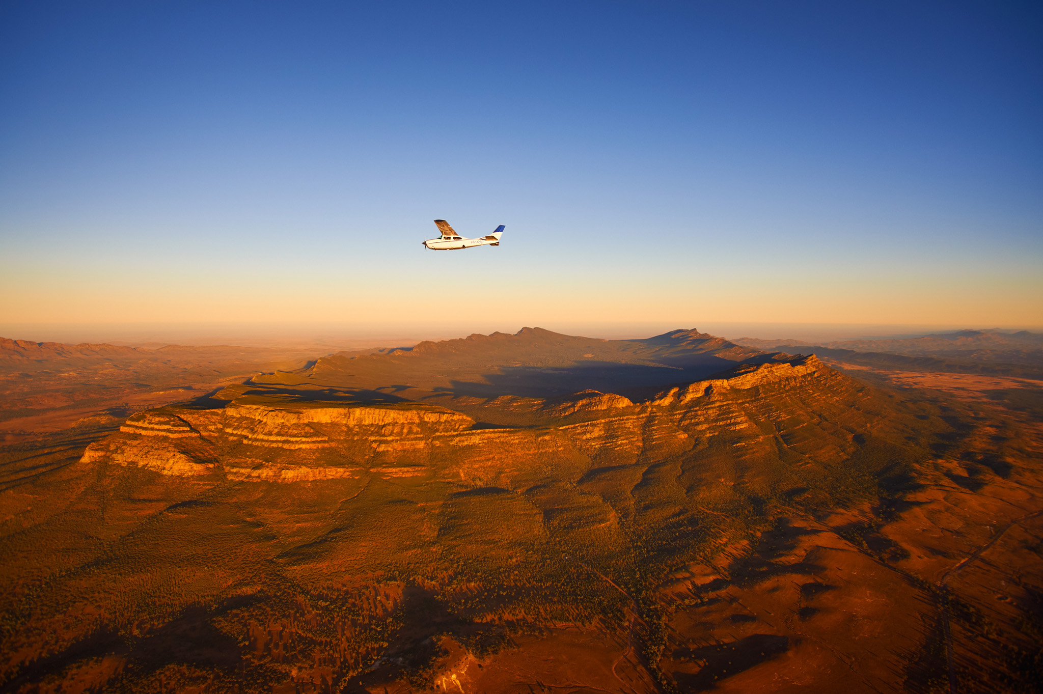 A scenic flight over Ikara-Flinders Ranges National Park, SA © Wilpena Pound Resort 