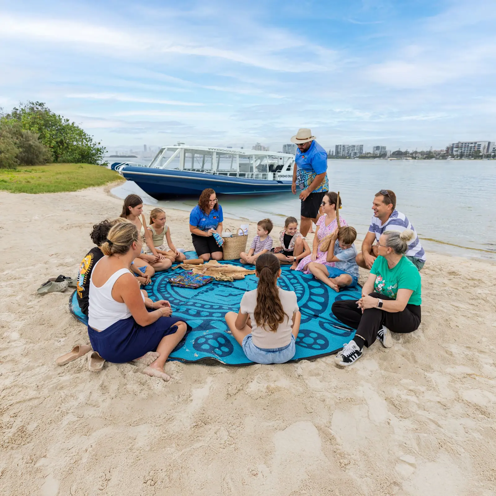 Yarning Circle on Wave Break Island, Queensland © Jellurgal Aboriginal Cultural Centre