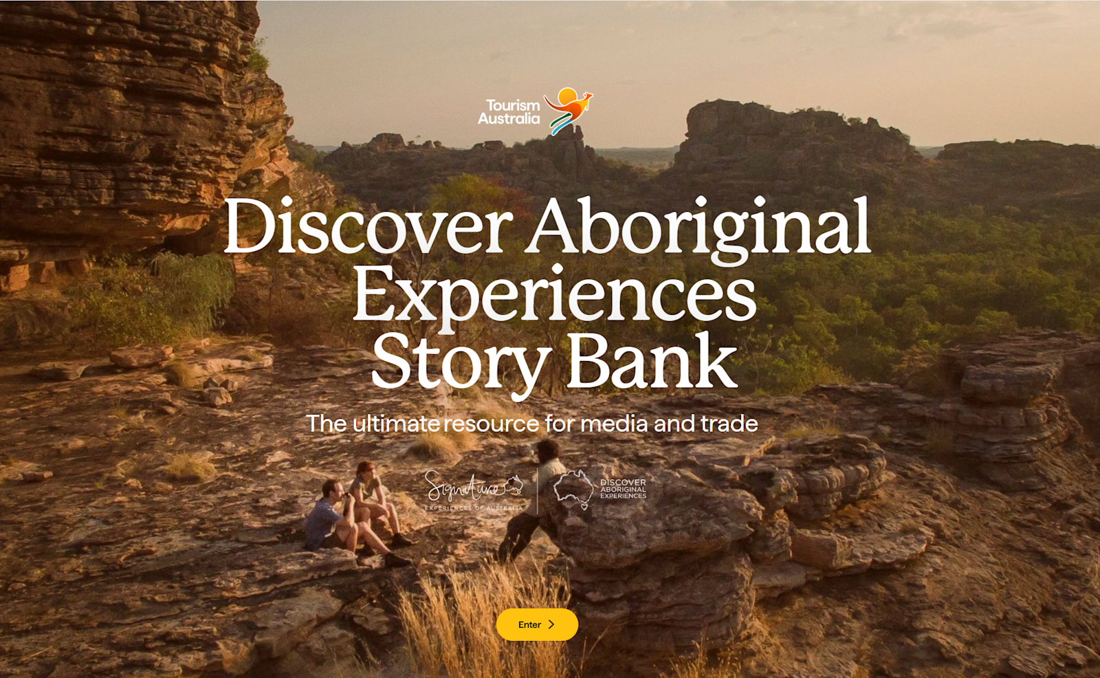 A screenshot of the Discover Aboriginal Experiences Story Bank cover © Tourism Australia