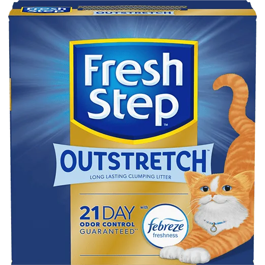 A box of Fresh Step Outstretch cat litter