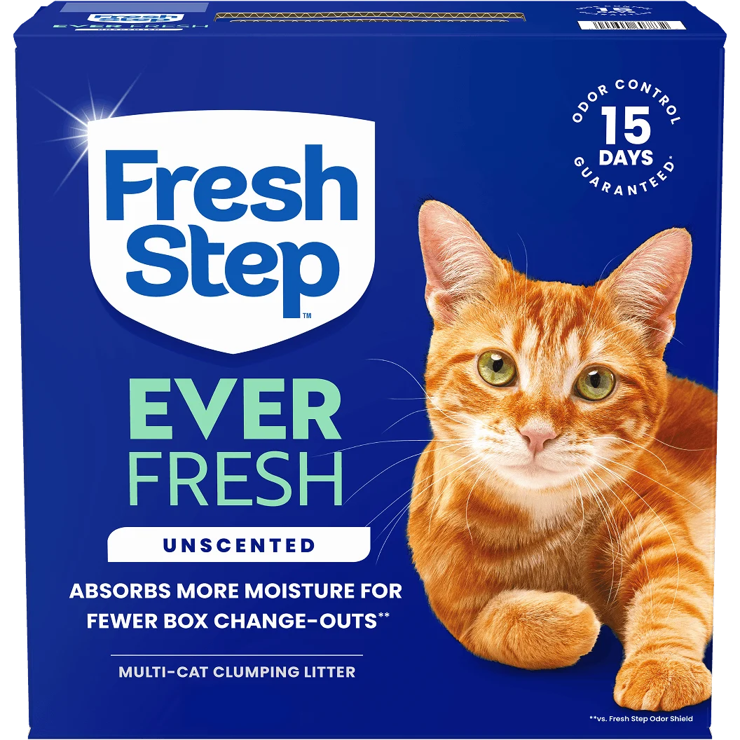 A box of Fresh Step Ever Fresh Unscented Cat Litter
