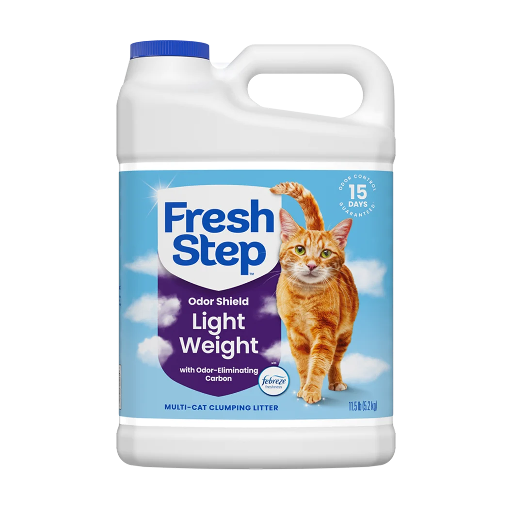 A jug of Fresh Step Light Weight Multi-Cat litter