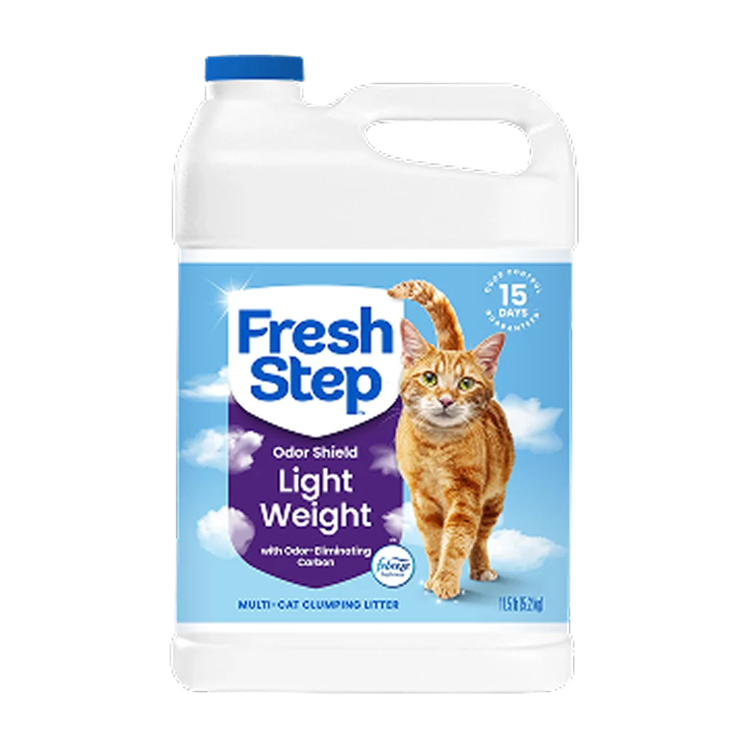 A jug of Fresh Step Light Weight Multi-Cat litter
