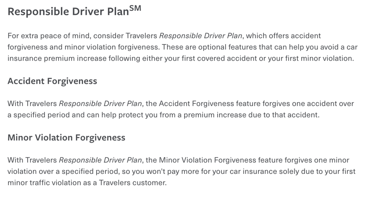 travelers accident forgiveness