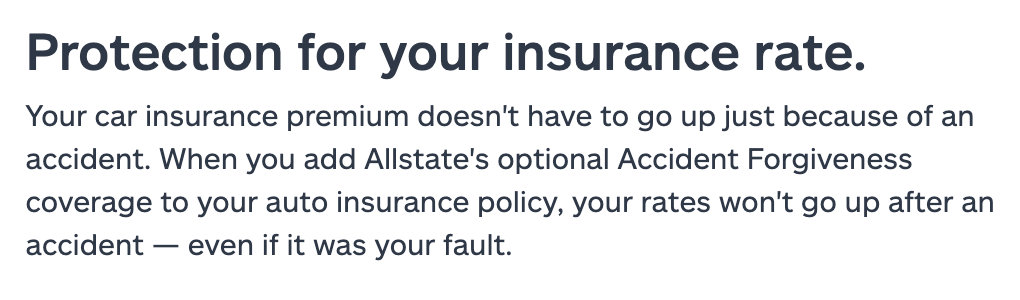 Allstate accident forgiveness