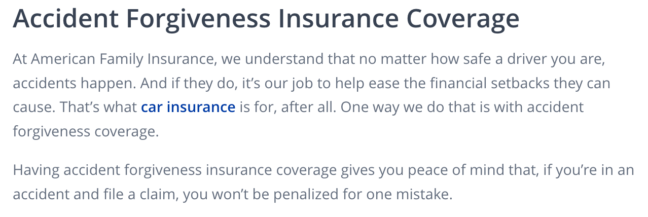 american family accident forgiveness
