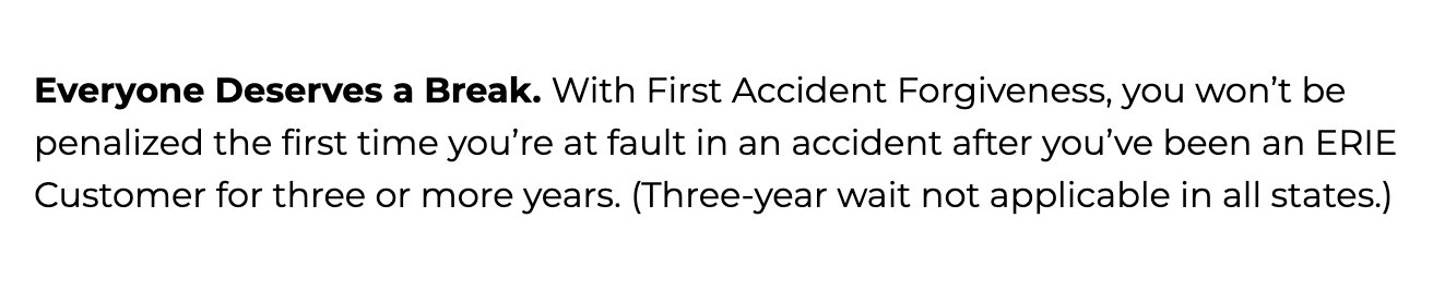 Erie accident forgiveness