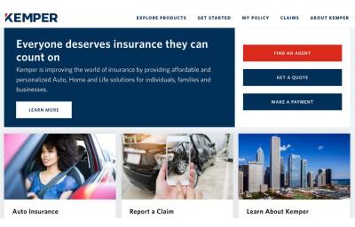 Kemper insurance homepage screenshot