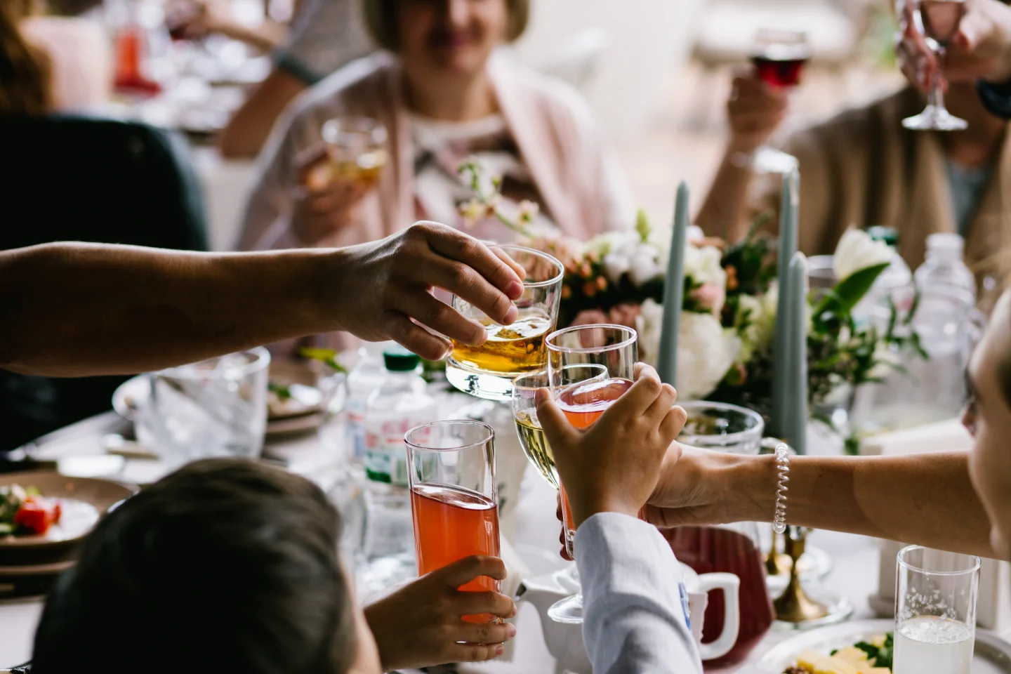 bride-groom-with-guests-taking-selfie-at-wedding-reception-outside-in-picture-id1028206974