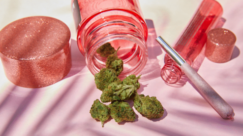 weed nugs in a sparkly jar