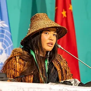 Indigenous leaders from around the world, gathered at COP15 United Nations Biodiversity Conderence in December 2022 calling for Indigenous-led nature protection.