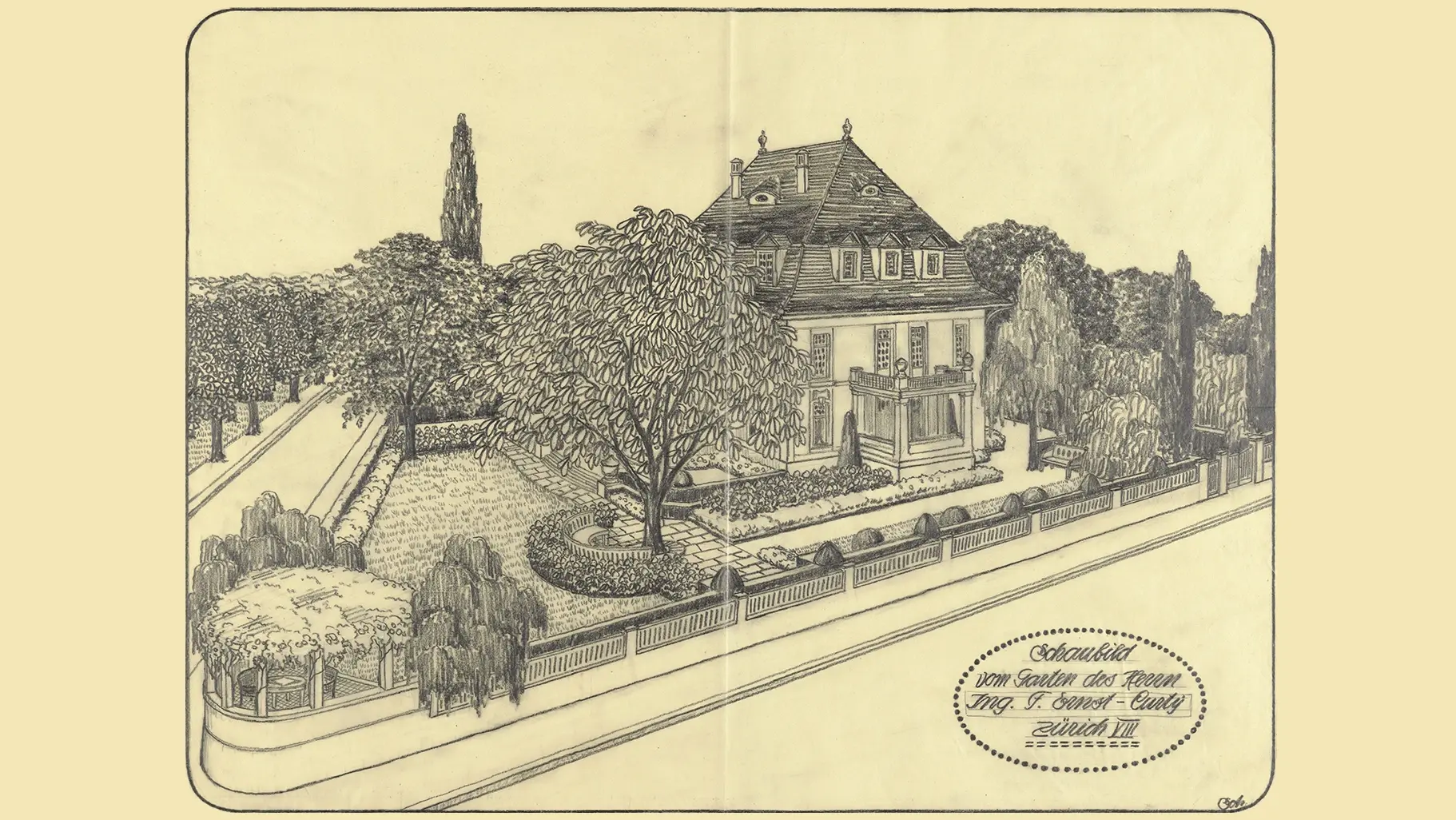 Villa Ernst was built in 1913 by Fritz Ernst-Curty, an engineer, entrepreneur, and politician. The renowned architect Otto Honegger designed the villa in the neo-rococo style.