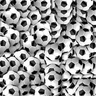 A pile of soccer balls