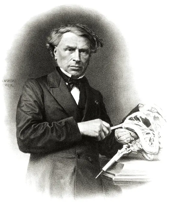 Portrait of Dr.Louis Auzoux in 1867, includes in the book of famous French people of the 1800s.