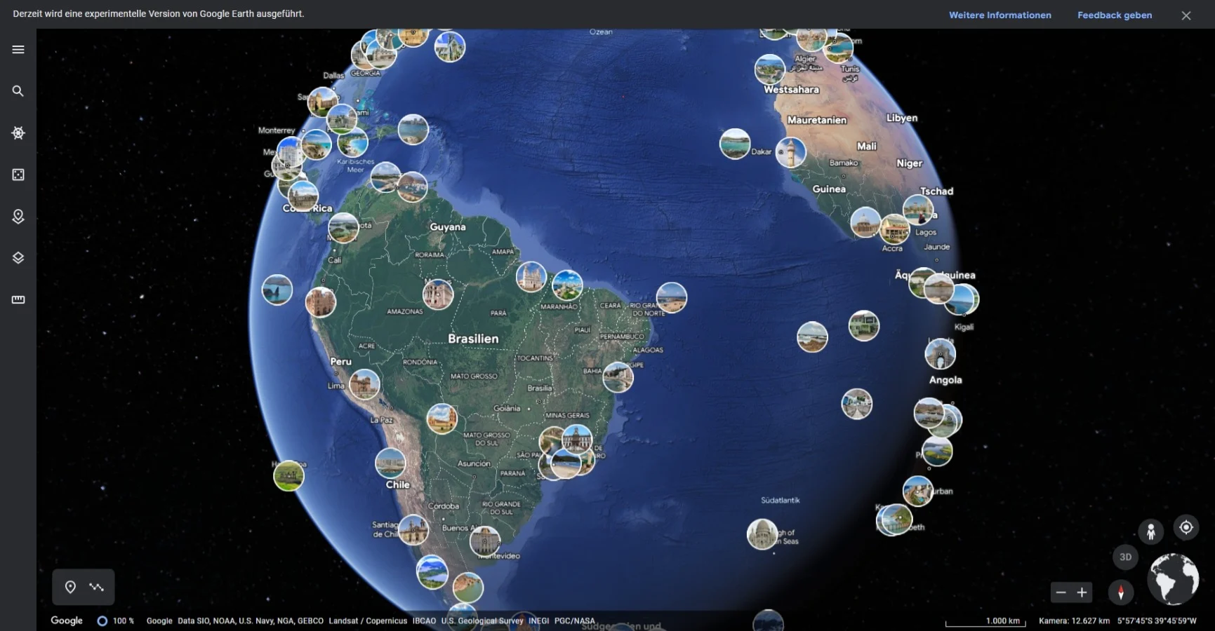 Google Earth was invented “only” 20 years ago. It uses images of Earth from space and satellites to help us learn about different places and people in a very detailed way. You can zoom in and out to see everything from high up, like a bird or an astronaut. Users can upload and share images for specific locations. If great scientists and explorers like Élisée Reclus and Alexander von Humboldt were alive today, they might use it to share their knowledge of the Earth with us.