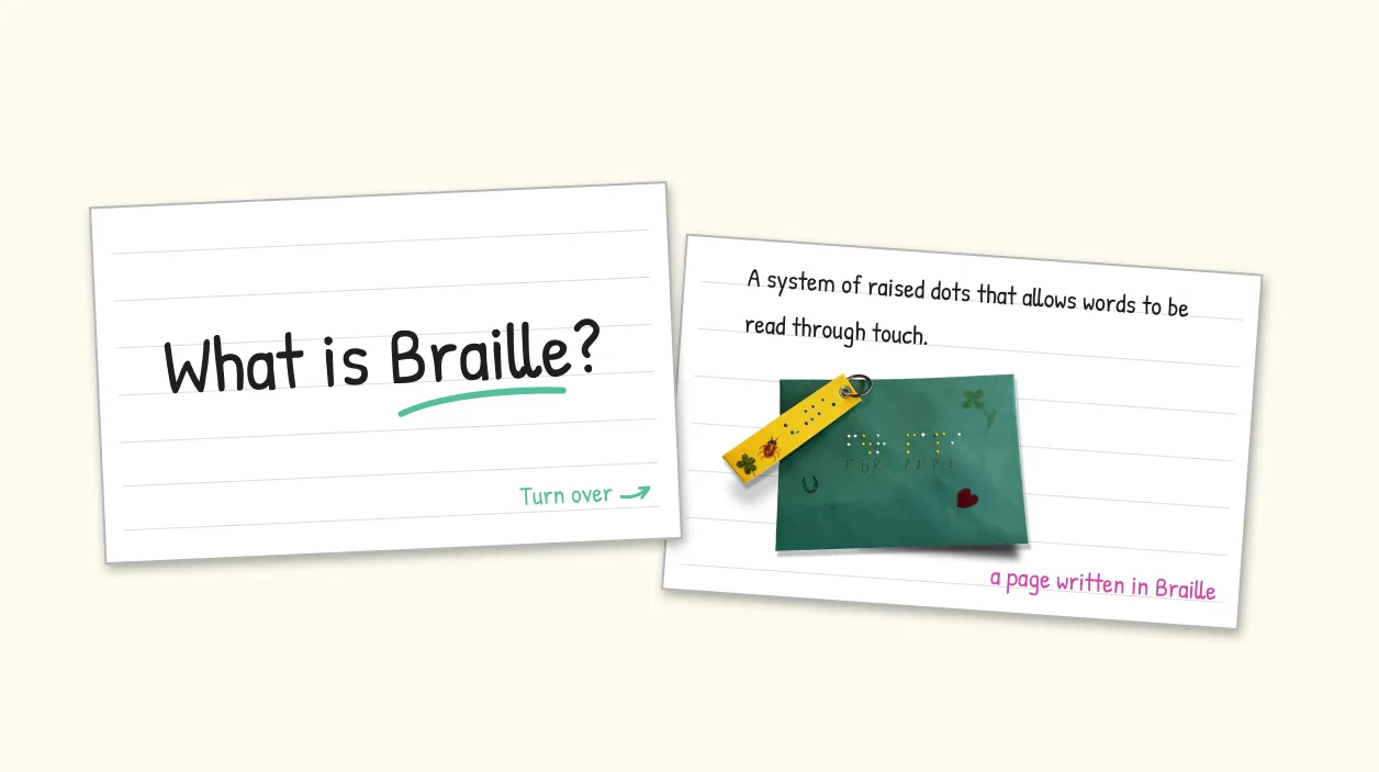 Question-and-answer flashcards help you understand and remember a word’s meaning. With a question on the front and the meaning on the back, you can test yourself before flipping the card. This method strengthens your understanding of what words mean and how they are used in real situations.