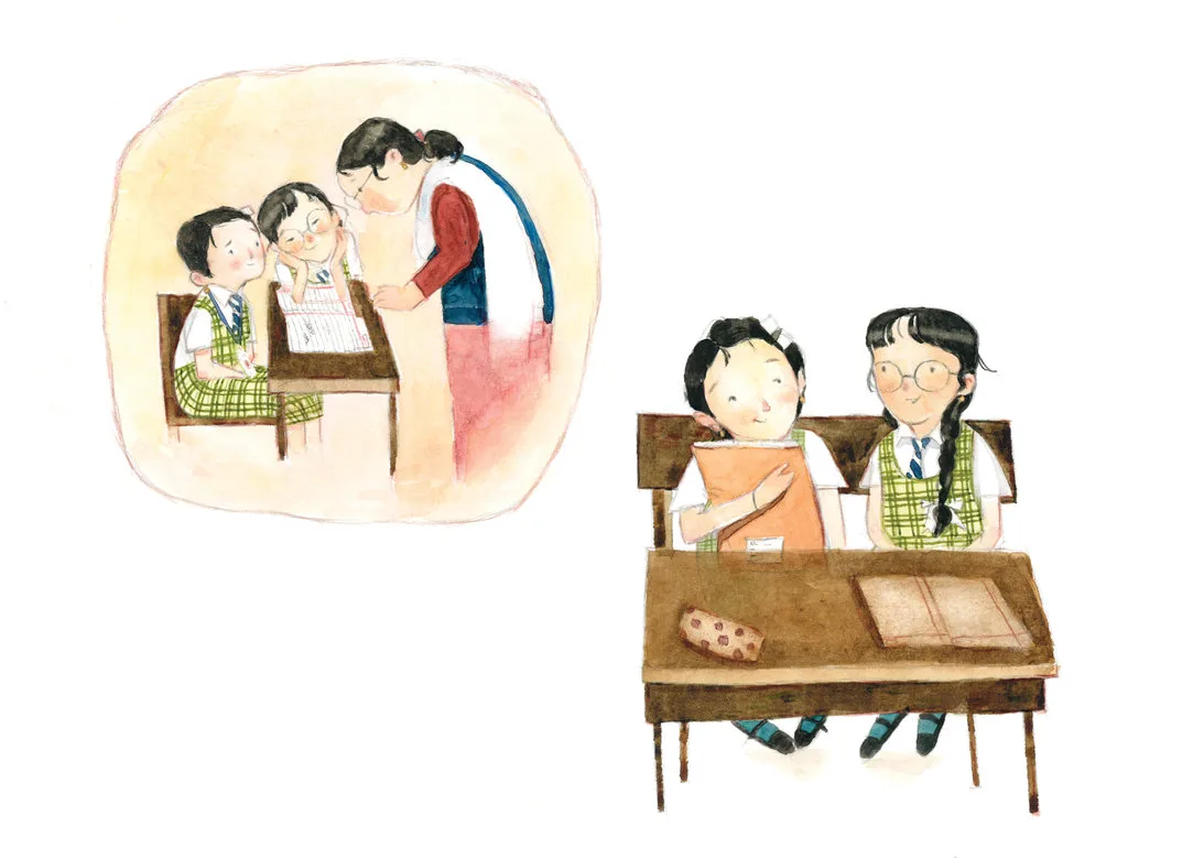 Before you start a task, ask yourself: What am I already good at? What might be tricky or hard? What do I need right now to do this well?
For example: These two kids are writing a story together. They share ideas and help each other, but grammar is tricky, so they ask the teacher to help with it.