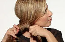 Over the Shoulder Ponytail- Step 1