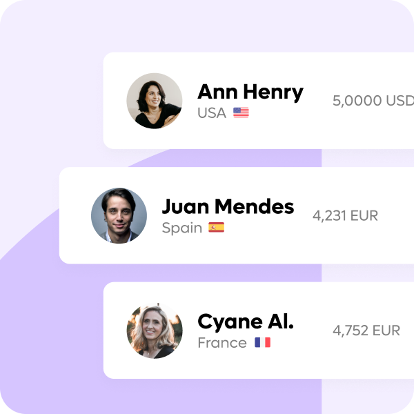 <span class='purpleHeadline'>EMPLOYER OF RECORD</span><br>Hire employees globally without the need to establish a local entity.