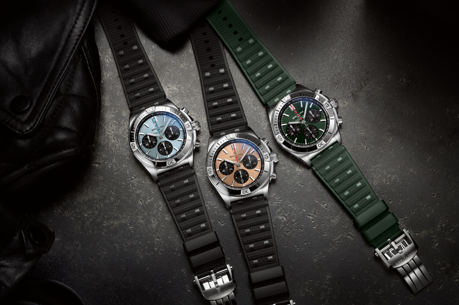 ブライトリング純正　ブラック メッシュ ラバーストラップ - 22 MM BREITLING（ブライトリング）アクセサリー ラバーベルト関係