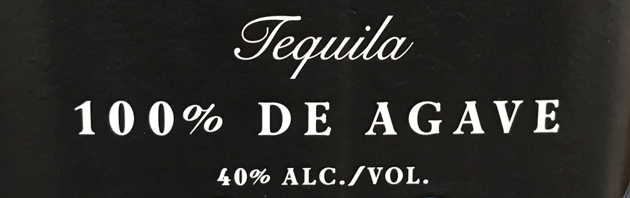 100% agave tequila label