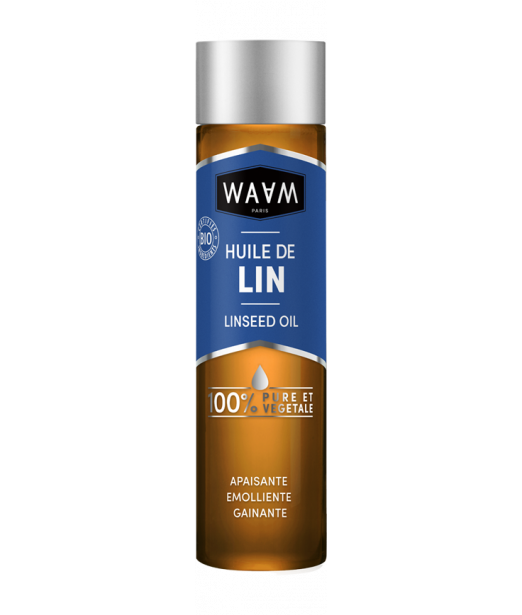 L'huile de lin Waam nourrit et renforce le cheveu et aide à la pousse