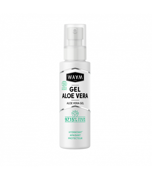 Le gel d'aloe vera Waam est un soin idéal pour les cheveux cal il permet de retenir leur hydratation et aide à définir et rafraîchir les boucles.